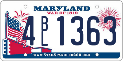 MD license plate 4BL1363