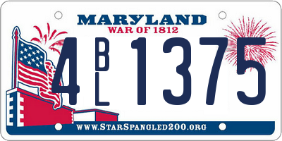 MD license plate 4BL1375