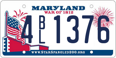MD license plate 4BL1376
