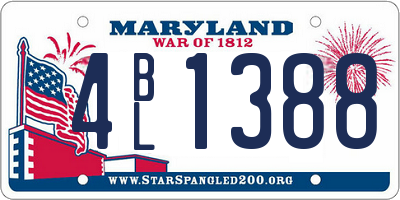 MD license plate 4BL1388