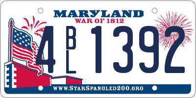MD license plate 4BL1392