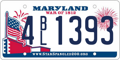 MD license plate 4BL1393