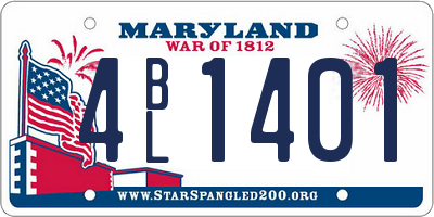 MD license plate 4BL1401