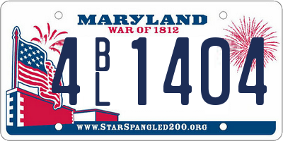 MD license plate 4BL1404