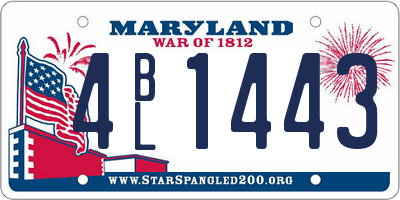 MD license plate 4BL1443