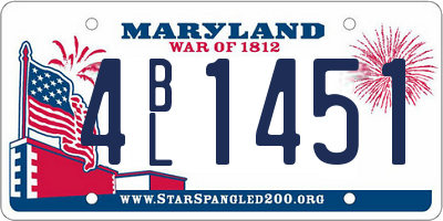 MD license plate 4BL1451