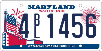 MD license plate 4BL1456
