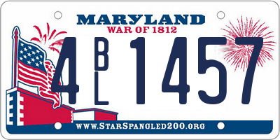 MD license plate 4BL1457