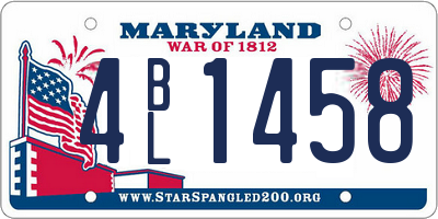 MD license plate 4BL1458