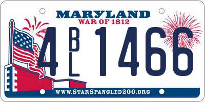 MD license plate 4BL1466