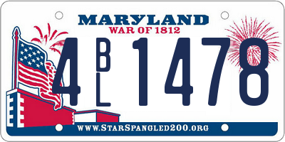 MD license plate 4BL1478