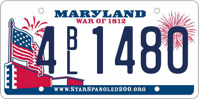 MD license plate 4BL1480