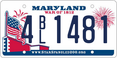 MD license plate 4BL1481
