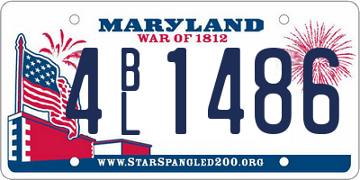 MD license plate 4BL1486