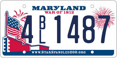 MD license plate 4BL1487