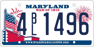 MD license plate 4BL1496