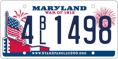 MD license plate 4BL1498