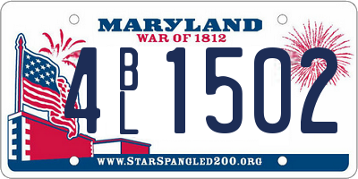 MD license plate 4BL1502