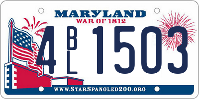 MD license plate 4BL1503