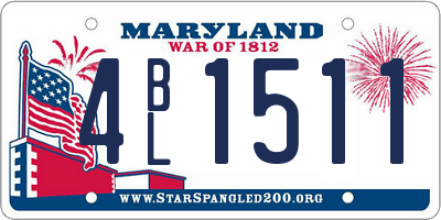 MD license plate 4BL1511