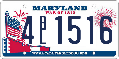 MD license plate 4BL1516