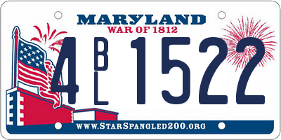 MD license plate 4BL1522