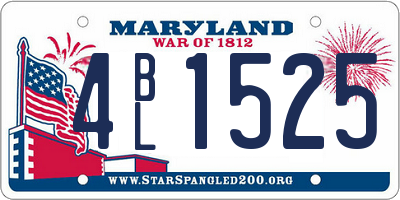 MD license plate 4BL1525