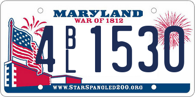 MD license plate 4BL1530