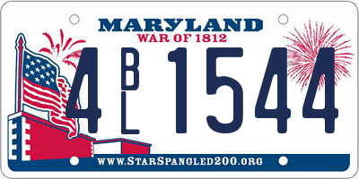 MD license plate 4BL1544