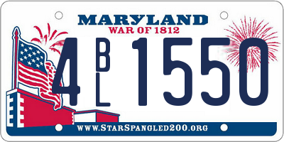 MD license plate 4BL1550