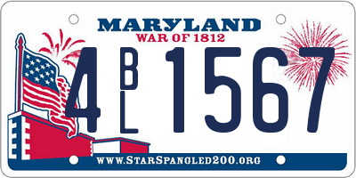 MD license plate 4BL1567