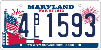 MD license plate 4BL1593