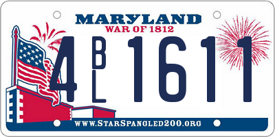 MD license plate 4BL1611