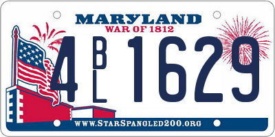 MD license plate 4BL1629