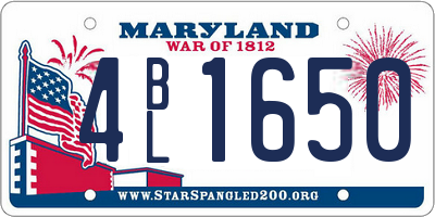 MD license plate 4BL1650