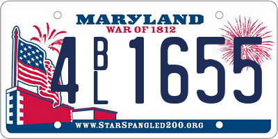 MD license plate 4BL1655
