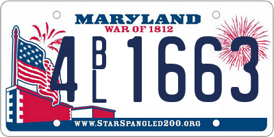 MD license plate 4BL1663