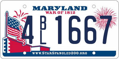 MD license plate 4BL1667
