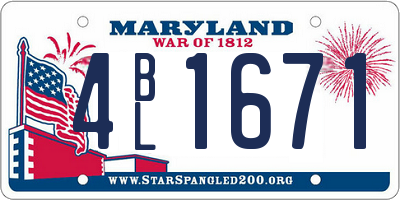 MD license plate 4BL1671