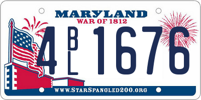 MD license plate 4BL1676
