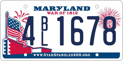 MD license plate 4BL1678