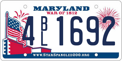 MD license plate 4BL1692