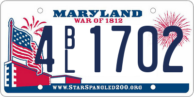 MD license plate 4BL1702