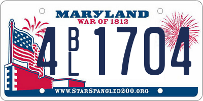 MD license plate 4BL1704