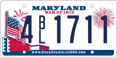 MD license plate 4BL1711