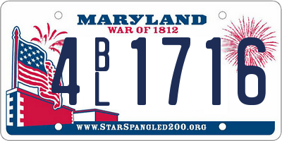 MD license plate 4BL1716