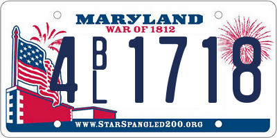 MD license plate 4BL1718