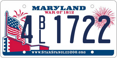 MD license plate 4BL1722