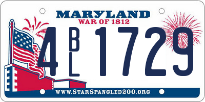 MD license plate 4BL1729