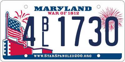 MD license plate 4BL1730